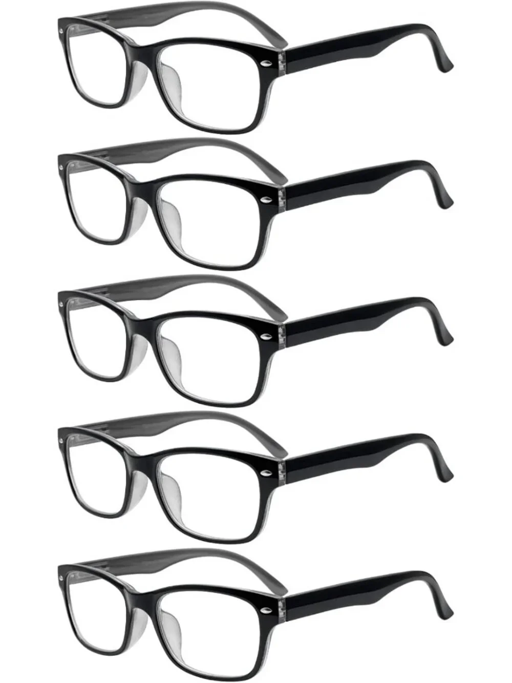 Colorful Blue Light Blocking Reading Glasses - 5 Pack, Spring Hinge, Unisex